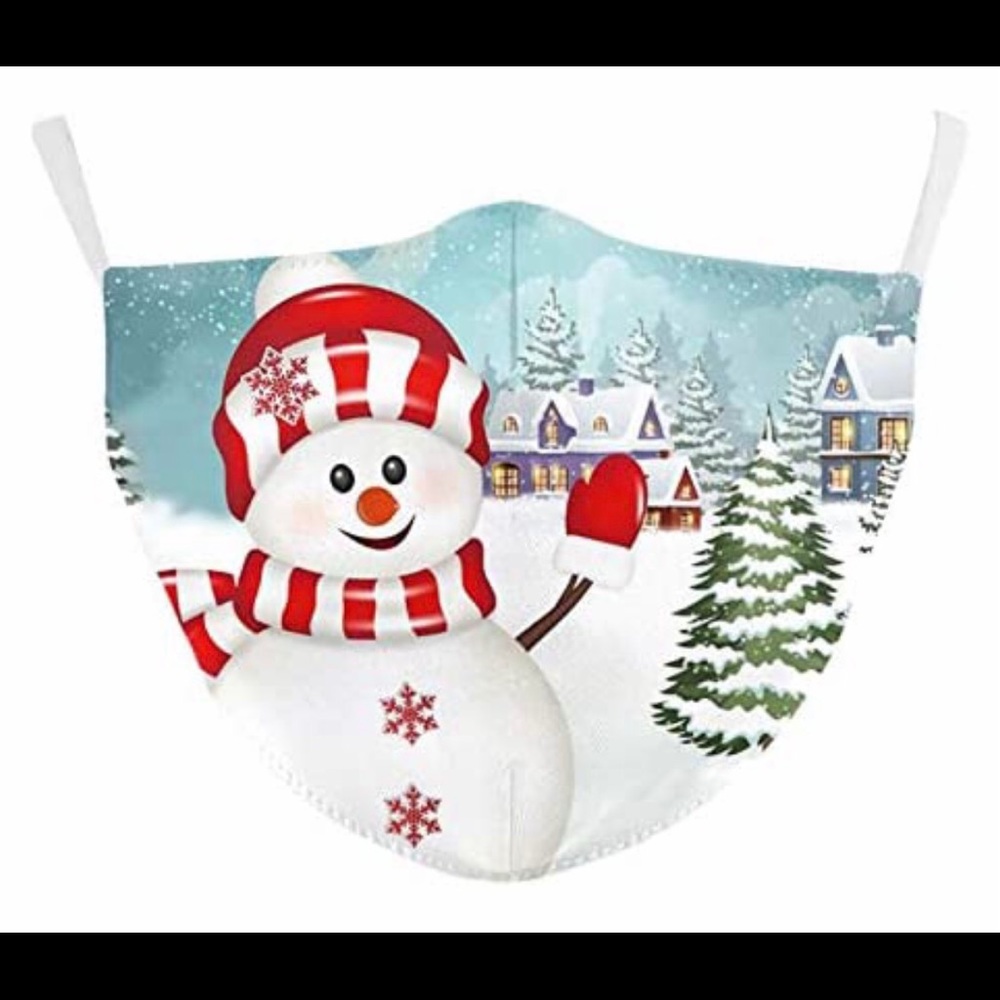 Snowman Face Mask adjustable loops filter pockets